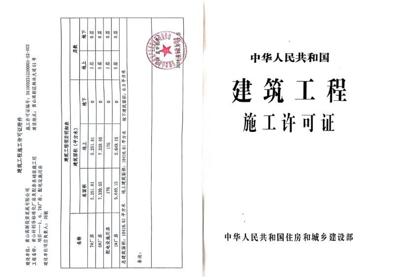 科创谷标准化厂房及配套基础设施工程项目1#6#7#建筑工程施工许可证